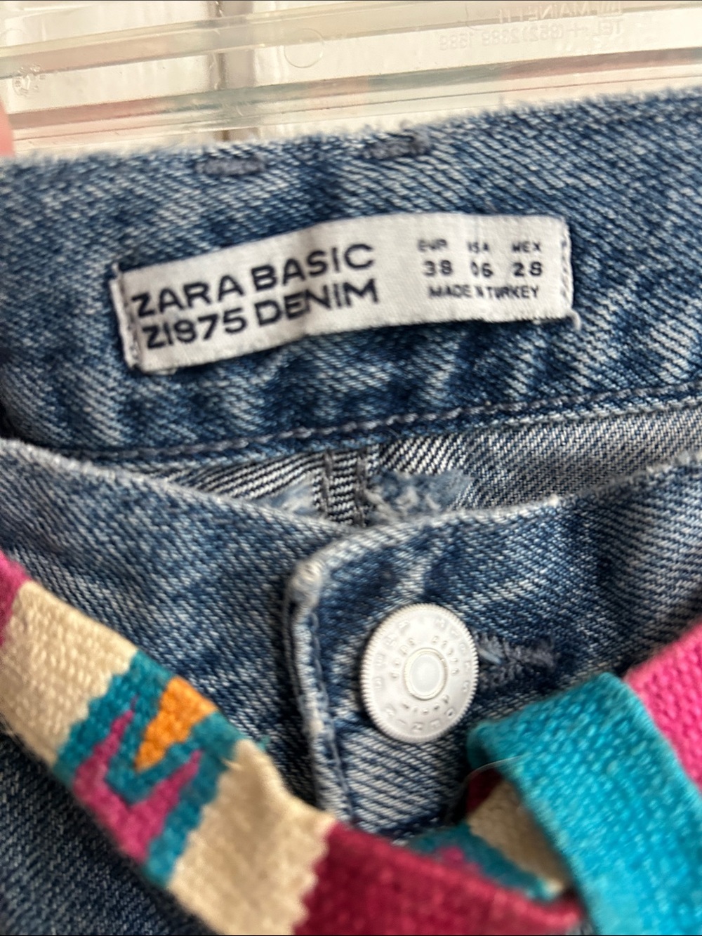 ZARA • Boho Embellished Bleached Cuff Distressed Jeans w. Bead & Floral Detail - Picture 11 of 16